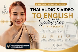 translate thai audio and video into english subtitles