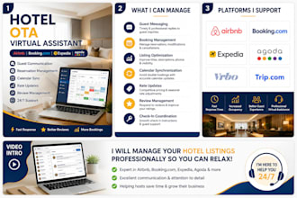 help manage your hotel reservations and otas bookings and listing new property
