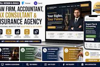 design law firm accountant tax consultant insurance agency framer carrd website