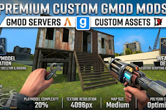 create custom gmod maps, playermodel, and weapon for garrys mod