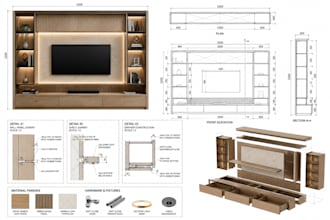 detailed architectural millwork and joinery shop drawings