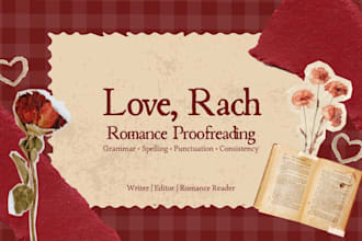 proofread your romance novel for grammar, spelling and punctuation