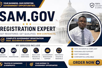 sam gov registration, uei, cage code and government vendor setup