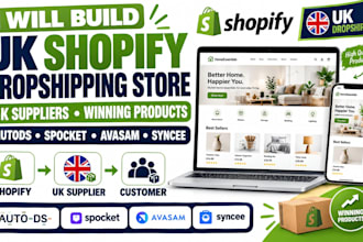 build a shopify dropshipping store with UK suppliers and winning products