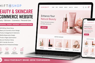 build shift4shop beauty skincare cosmetics product brand ecommerce wesbite