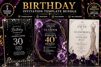 design a luxury birthday invitation in canva