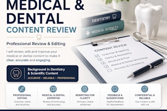 review and edit dental and medical content for accuracy