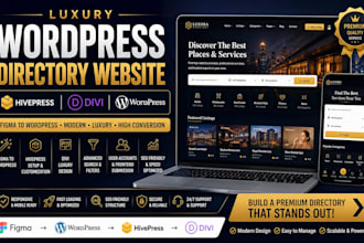 luxury wordpress directory website hivepress figma to wordpress divi website seo
