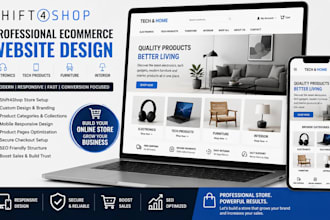 build shift4shop electronics tech products furniture interior ecommerce website