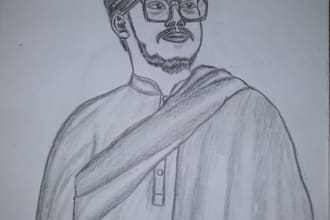 do professional pencil sketch portrait and hand drawn art
