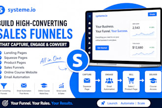 build system io sales funnel, landingpage, squeeze, product page, course website