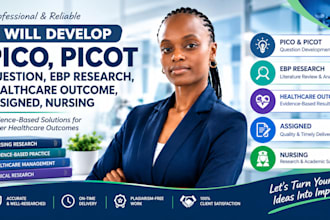 develop pico, picot question, ebp research,healthcare outcome, assigned, nursing
