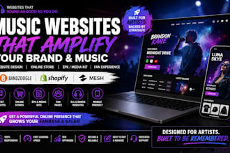 design bandzoogle website shopify mesh store epk media kit fan music dj website