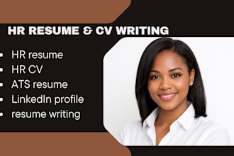 write HR resume CV linkedin profile and ats resume for HR professionals