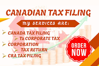 file canadian corporation tax return t2 and cra tax filing