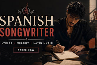 write and sing original spanish songs, lyrics, reaggaton and latin songs for you