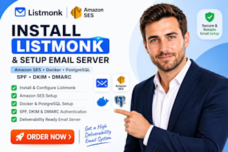 setup listmonk amazon ses docker listmonk postgresql spf listmonk dkim dmarc
