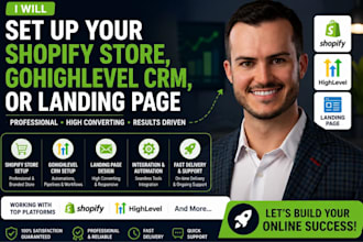 set up your shopify store gohighlevel CRM or landing page