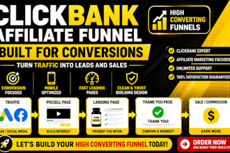 build high converting clickbank affiliate funnel for paid traffic