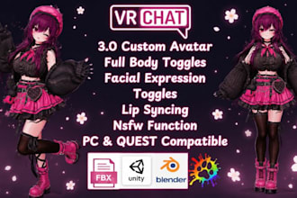 create custom vrchat avatar furry fursona anime vrc anime avatar rigging