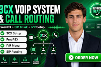 setup 3cx voip phone system freepbx sip trunk ivr and call routing