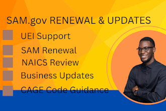 assist with sam gov renewal and registration updates