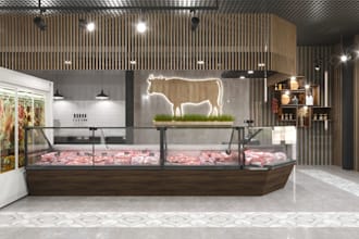 build 3d butcher shop, meat market, meat house, meat barn, premium butchery