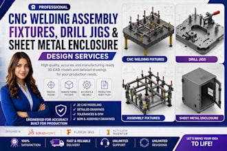 design cnc welding assembly fixtures drill jigs and sheet metal enclosure