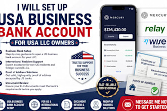 usa bank creation business bank for llc owner mercury wise USA proof of address