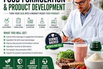 develop custom beverages food formulations and product development recipes