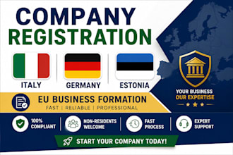 register your company in italy germany or estonia for resident and non resident