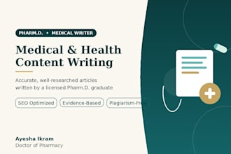 write SEO friendly medical and health articles