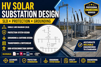 hv solar substation design, sld, protection grounding engineering