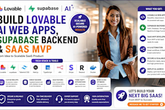build lovable ai web apps, supabase backend and saas mvp