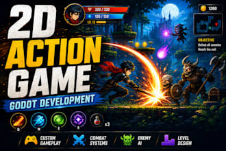 create a custom 2d action game in godot