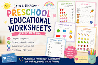 design preschool educational worksheets