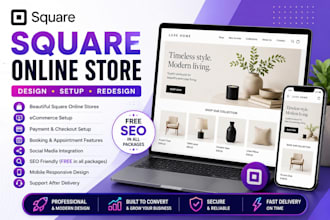 design square online store, ecommerce store, square redesign and square seo