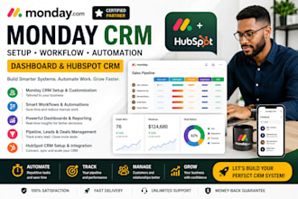 build monday crm, dashboard, workflow and automation