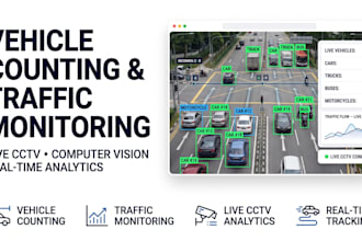 create vehicle counting  and traffic monitoring with computer vision live cctv
