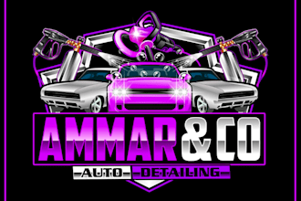 draw luxury car wash, auto detailing, car racing or automotive logo design