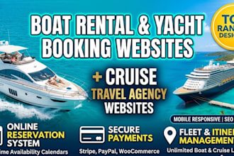 design boat rental website yacht booking website cruise travel agency website