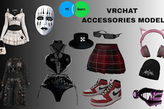 create custom vrchat assets outfits accessories weapons props and clothing