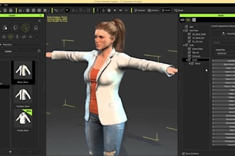 model character with cc4, blender, full body rig, weight paint, reallusion