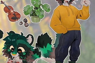 create custom furry art, furry character design and illustration