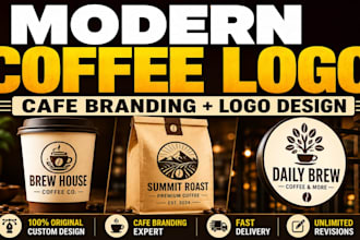 design modern coffee logo and cafe branding
