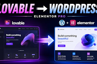 convert lovable website to wordpress with elementor pro