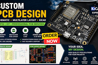 do custom pcb design schematic layout multilayer pcb in kicad esp32 iot project