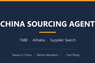 be your china sourcing agent for 1688 and alibaba supplier search