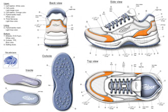 design shoe tech pack sneakers heels loafers shoe design footwear technical pack