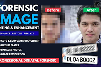do forensic image editing, enhancement, restoration and analysis